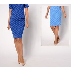 Fashion Women's Skirt Sz L Tall Reversible Jacquard Sweater Blue A634396